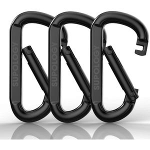 Heavy Duty Carabiner Clip, Steel Carabiners 1100lbs 3" D Shaped Spring Hook Small Clips for Hammocks, Hiking, Keychains, Outdoors and Gym, Dog Leash and Key Ring