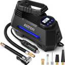 AstroAI Tire Inflator Portable Air Compressor Air Pump for Car Tires-Car Accessories, 9.8Ft Cord-12V DC-Powered Auto Pump with Digital Pressure Gauge, Emergency LED Light for Bicycle, Balloons, Blue