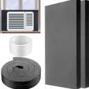 Pangda 2 Pcs 17 x 9 x 7/8 Inch Window Air Conditioner Insulated Foam Panels Insulation Winter Ac Side Surround Panels Kit with Top Seal Strip for Summer and Winter Indoor (Black)