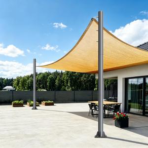 10ft Shade Sail Poles, 2.28" Diameter Heavy Duty Metal Support Pole Kit, Sun Shade Awning Canopy Posts for Patio, Garden, Yard, Backyard, 2 Pack
