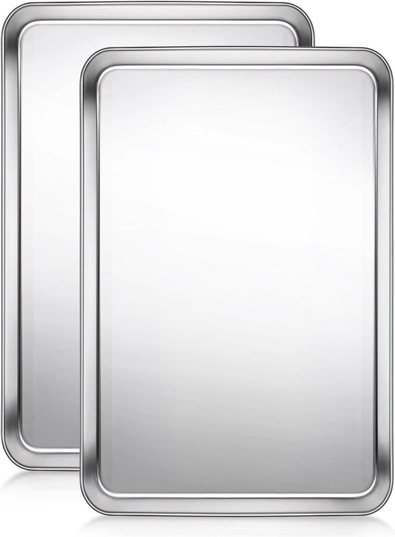 Baking Sheet, Cookie Sheet, Stainless Steel Baking Pan, 2 Piece-19.6''x 13.8'' x 1.2'', Large Sheet Pan for Oven, Baking Tray for Baking&Roasting, Nonstick&Nontoxic&Easy Clean Baking Sheet, Cookie Sheet, Stainless Steel Baking Pan, 2 Piece-19.6''x 13.8'' x 1.2'', Large Sheet Pan for Oven, Baking Tray for Baking&Roasting, Nonstick&Nontoxic&Easy Clean