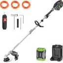 60V Lithium Ion Cordless String Trimmer, 17 Inch Two Speed Brushless String Trimmer with 5.0Ah Battery and Charger