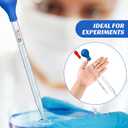 16 Pieces Glass Pipettes Graduated Dropper 2 Pcs 0.5 ml to 10 ml Glass Liquid Dropper with Rubber Caps 2 Pcs 20 cm Stir Rod and 2 Washing Brush for Transfer Liquid Essential Oil