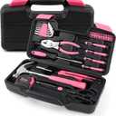 40PCS Tool Set, Small Tool Kit, General Household Tool Box for Home Repair, Ideal Gift Choice (Pink)