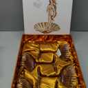 Venus Seashell Coupe Cocktail Glasses | Set of 4 | 8 oz Crystal Ribbed Champagne Saucers for Drinking P-Star and Espresso Martini, Margarita, Daiquiri, Cosmopolitan, Gimlet | Elegant Gift Glassware