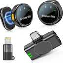 2 Pack Mini Microphone for iPhone iPad and Android Phone, Wireless Lavalier Microphone Noise Reduction Lapel Mic for Video Recording, Interview, YouTube, Vlog, Tiktok