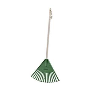 Superio Kids Rake with Hardwood Handle, Gardening and Lawn Care Tools for Kids, Sweep Leaves and Tidying Up The Garden, Plastic Tines and Heavy Duty Wooden Handle 34"