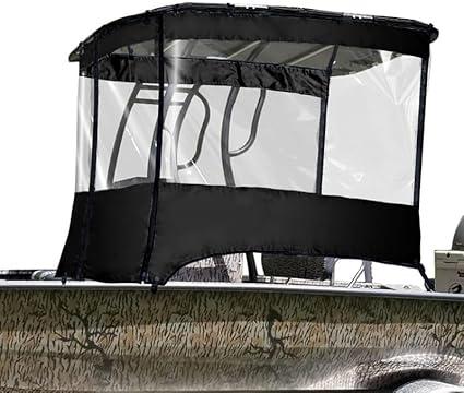 Universal T-TOP Enclosure, Boat Console Spray Shield, Clear Spray Curtain for T-TOP Center Console Black(2.1 * 2.3) 