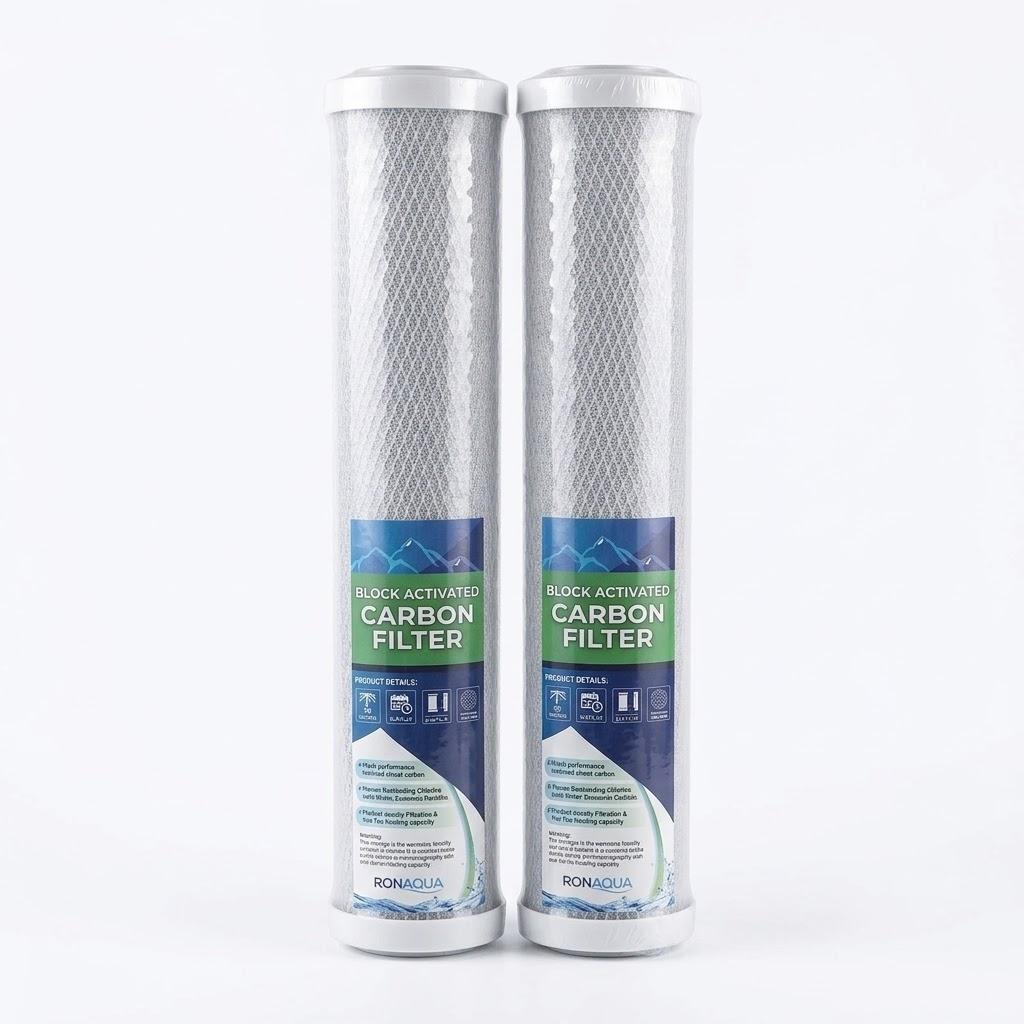Standard Whole House Coconut Shell Carbon Block 5 Micron Water Filter 20” x 2.5” Fits 20” x 2.5” Housings. Remove Chlorine and Bad Odor. Compatible with C1-20, HX-CB-25-2010, F3WCB32 Pack of 2