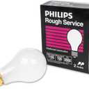 PHILIPS 100W A19 Medium Base Frosted Rough Service Light Bulbs - 2 Pack