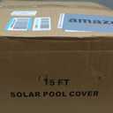 Solar Pool Cover 15 Ft Diameter Round Solar Blanket for Above Ground Inground Pools, Hot Tub SPA Bubble Wrap Pool Protector, 12 Mil Circle Thermal Covers Floating Blanket Mat for Swimming Pools