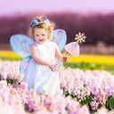 34 Pcs Make Your Own Princess Wand Kit 16 Unfinished Star Butterfly Crown Moon Fairy Wood Stick 6 Gem Stickers 4 Satin Ribbons 8 Mesh Decor for Princess Cosplay Party Accessories DIY Art Craft Making