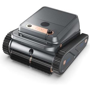 EZIOOV U8 Cordless Robotic Pool Cleaner, Pool Vacuum for Inground Pools, Wall & Waterline Cleaning, 150min Battery Life, Intelligent Route Planning, for Pools up to 2,000 Sq.ft (Dark-Grey)