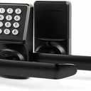 Keyless Entry Door Lock with Handle  IC Card and Antipeep Password  Easy Installation for Home, Hotel  Matte Black