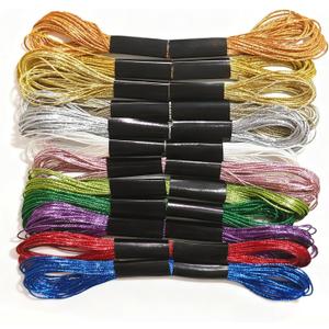 12 Skeins Metallic Embroidery Floss, Multi-Purpose Cross Stitch Thread, Mix Colours Hand Embroidery Supplies8 m 12 Strands