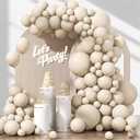 120pcs White Sand Balloons 18 12 10 5 inch Different Sizes Beige Balloon Arch Kit for Neutral Baby Bridal Shower Wedding Engagement Birthday Party Decorations