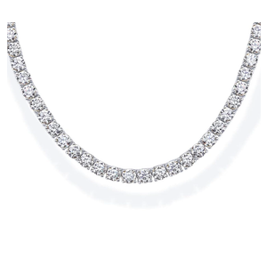 PAVOI 14K Gold Plated 3mm Simulated Diamond Tennis Necklace for Women | Tennis Chain | Chunky Long Gold Necklace for Women|