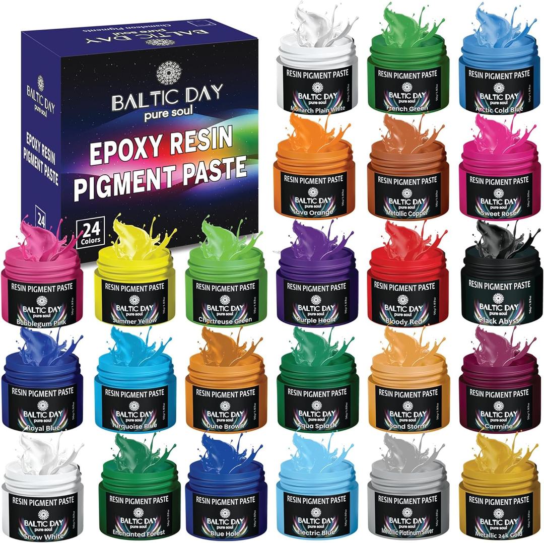 24 Pigment Pastes for Epoxy Resin Set - Opaque Resin Pigment - Epoxy Dye Paste - Mica Powder Paste - Epoxy Color - Epoxy Paint
