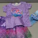 Doctor Unicorn Birthday Girls Mermaid Outfit Set Costume Tutu Skirt Dress, Mermaid Birthday Shirt, Headband & Satin Sash (3-4 Years, Blue/Purple Mermaid)