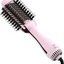 Hair Dryer Brush Blow Dryer in One Upgraded 4 in 1 Hair Dryer and Styler Volumizer with Negative Ion Anti-frizz Ceramic Titanium Barrel Hot Air Brush Hair Straightener Brush (Pink)