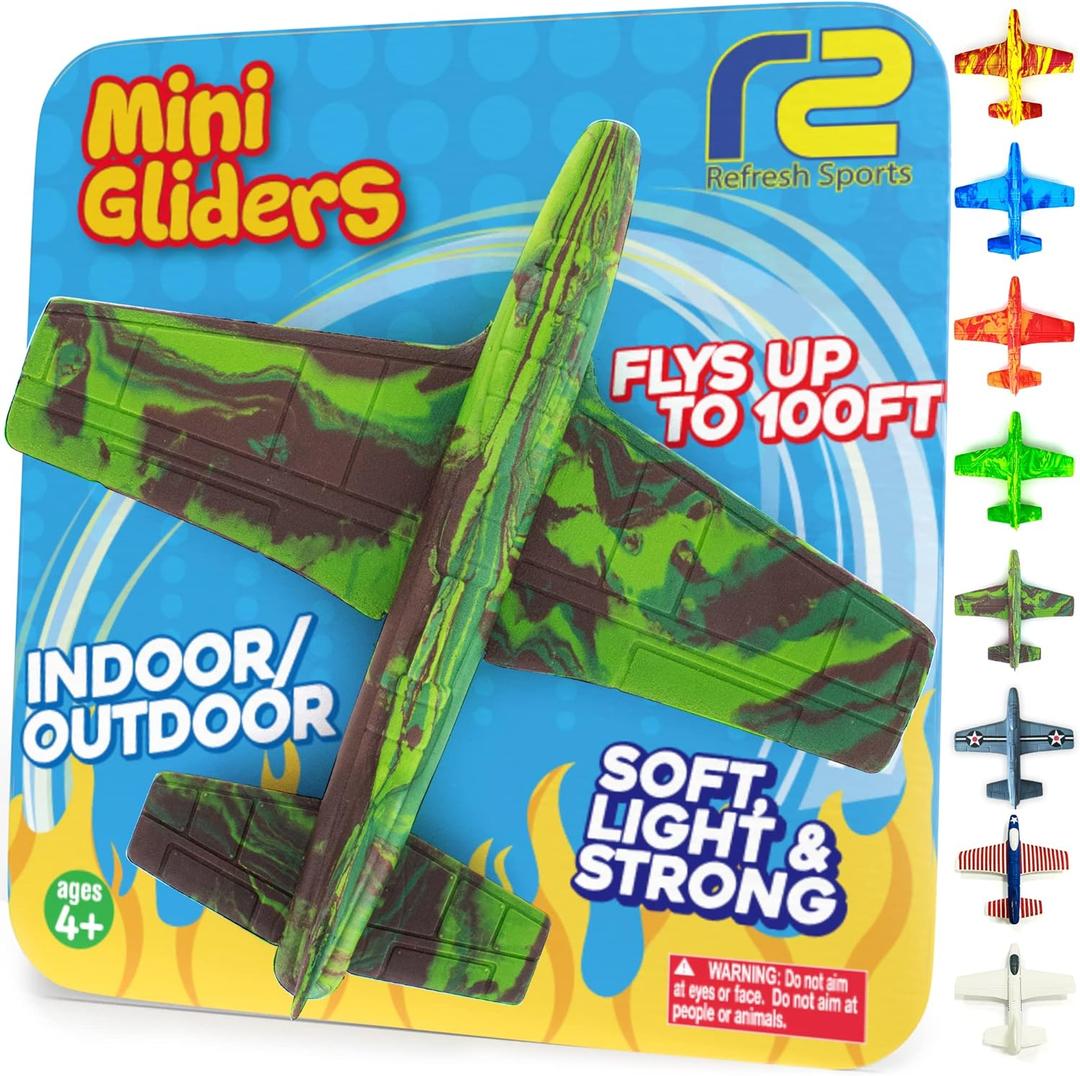 Stocking Stuffer Gifts for Boys & Girls: Foam Airplane Toy Glider Plane Styrofoam Airplanes for Kids. Launcher Airplanes Outdoor Army Toys. Military Gliders Game & Stocking Stuffers for All Ages