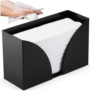 SimplyImagine Acrylic Countertop Paper Towel Holder Dispenser - Black Napkin Holder for Bathroom - Black Paper Towel Dispenser