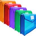 CHEPULA B4 Plastic File Wallet Envelope Expanding File Folder Document Organizer with Snap Closure & Label Pocket Clear Colored Waterproof Accordion File Pouch for Office Home Storage