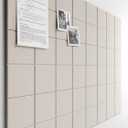 Bumusty Large Cork Board Alternative-47 x35 Felt Bulletin Board Tiles, with 30 Pushpins, 70 Adhesive Tabs, 12-Pack Slat Wall Paneling, Cork Boards for Office Push Pin Board Felt Board-Oatmeal