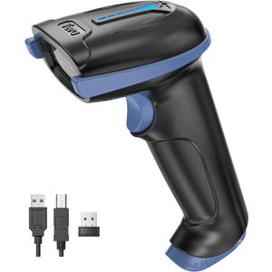 Tera 1D 2D QR Barcode Scanner Wireless and Wired with Battery Level Indicator Digital Printed Bar Code Reader Cordless Handheld Barcode Scanner Compact Plug and Play Model D5100