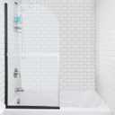 Squid Stick-On Bathtub Door | Shower Curtain Alternative | Easy Installation, Scratch-Resistant, Removeable, Leak-Proof, Acrylic BPA-Free & Non-Toxic