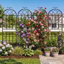 2-Pack 71" Black Metal Garden Trellises with Butterfly Design