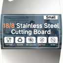 Cutting Board Non-Toxic, 304 Stainless Steel Cutting Board Double Sided, 11.45" x 8.15" Chopping Board for Kitchen, Dishwasher Safe Chopping Board for Meat, Vegetables or Fruit