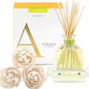 AGRARIA AirEssence Flower and Reed Diffuser Set, Handmade Sola Flower Botanical Home Fragrance Set, Scented Oil Reed Diffuser Gift for All Occasions
