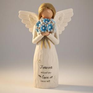 3 x Sympathy Gifts for Loss of Mom, Faceless Angel Statue,Angel Figurine Memorial Gift for Loss of Loved One, in Memory of Mom Gift, Bereavement Remembrance Angel Statue for Grandmother (Blue)