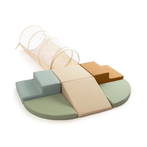 ZICOTO Fun Climbing Toy Set for Toddlers Aged 1-3 - Incl. Crawl Through Tunnel & PU-Leather Climbing Blocks for Unlimited Indoor Fun - Perfect Foam Play Gym for Baby/Kids to Safely Learn New Skills