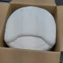 GREENSTELL Vanity Stool Chair with Storage and Folding Back, 15.7" x 15.7" x 19.5" Faux Fur Soft Ottoman for Adults, 4 Metal Legs with Anti-Slip Feet, Furry Padded Seat for Makeup, Bedroom, White