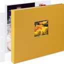 12x12 Inch Large 3 Ring DIY Scrapbook Photo Album Journal with 30 Plastic Sleeves 60 Pages and Fabric Cover for Baby Travel Wedding Anniversary kids Adventure (Indian Yellow Cover/White Pages)