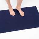Cotton Paradise 100% Cotton Non Slip Bath Mats for Bathroom, 20x34 inch Soft Absorbent Quick Dry Machine Washable Floor Bath Mat, Navy Blue Bath Rug