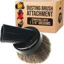 MP Maresh Products Household Cleaning Vacuum Brush Attachment - Horse Hair Vacuum Cleaner Accessories, Soft, Dust Floor Brush, Compatible with Shop Vac 1-1/4" Vacuum Cleaners for Hard Surfaces - Black