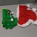 2 Pcs Pet Christmas Costume, Dogs Cats Cape with Hat Santa Claus Cloak and Xmas Tree Cloak with Star and Pompoms, for Dogs Cats Pet Puppy Santa Gifts Christmas Outfit(Small)