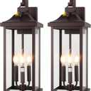 23” Dusk to Dawn Exterior Lighting Fixtures Bronze Extra Large, 2-Pack/Dusk to Dawn Sensor