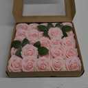 Floroom Artificial Flowers 25pcs Real Looking Blush Foam Fake Roses with Stems for DIY Wedding Bouquets Bridal Shower Centerpieces Party Decorations