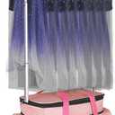 Dance Bag with Garment Rack,23inch Dance Competition Garment Bags with Clothes Rack,Suitcase,Rolling Duffle for Travel, Wheeled Drop-Bottom Upright Luggage Closet Suitcase(Expand-Pink)