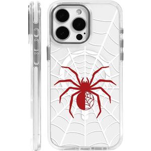 Case for iPhone 13/14,Red Spider Web T2 Clear Cases, Compatible with MagSafe, Slim Shockproof Magnetic Phone Sleeve Case for Girls Man, Scratch-Resistant Back