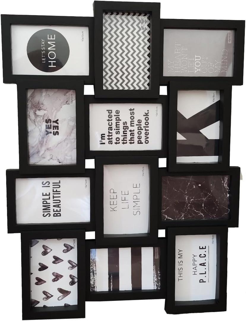 Picture Frames 4 * 6'' 12 opening Multi Family Photo for Gallery Decor wall Hanging Display horizontal vertical dual-use picture random