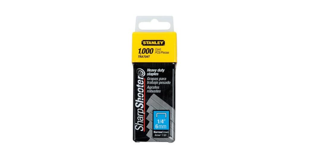 Stanley SharpShooter Heavy-Duty Tacker Staples, 1/4 inch Leg Length, 1000/Box