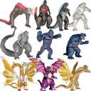 TwCare Set of 10 Godzilla vs Kong Dinosaur Dragon Toys Movable Joint Action Figures, King of The Monsters Shin Ultima Gamera Mecha MechaGodzilla Ghidorah Skull Crawler Destoroyah Cake Toppers Pack