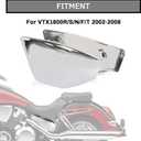 Motorcycle Left Right Side Covers- PSLER Side Covers for VTX 1800 Accessories for VTX 1800 VTX1800 R/S/N/F/T 2002-2008 Chrome