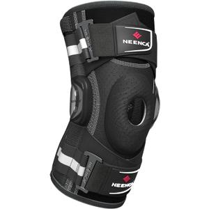 NEENCA Professional Knee Brace for Knee Pain, Hinged Knee Support with Patented X-Strap Fixing System, Medical for Pain Relief, Arthritis, Meniscus Tear, ACL, PCL, MCL, Runner, Sport -FSA/HSA Eligible (Large, Black - Single)
