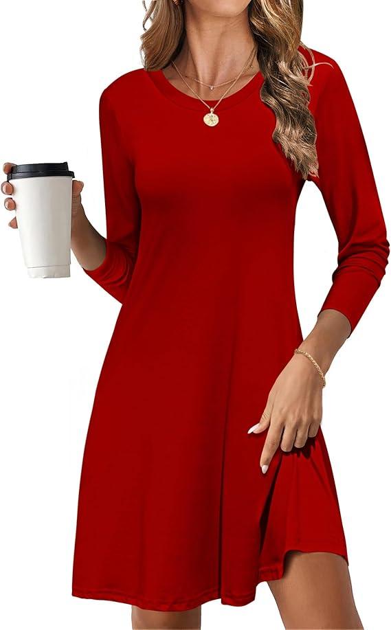Red Long Sleeve Dress Size S